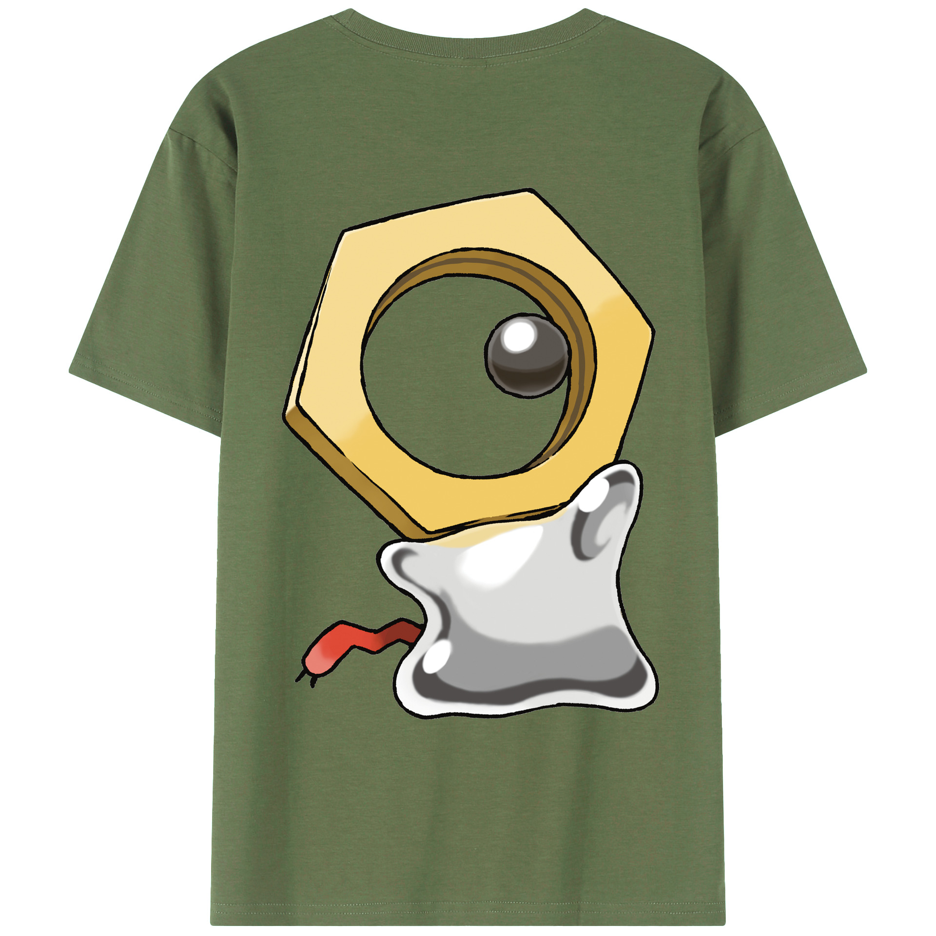 （画像用） ポケットモンスター Pokémon 綿100％ メンズ半袖Tシャツ（バックプリント） 通気性
